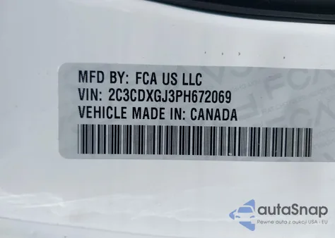 2023 Dodge Charger Scat Pack Widebody from USA, damaged, VIN 2C3CDXGJ3PH672069